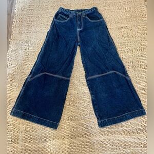 Dark Indigo Wide-Leg Jeans